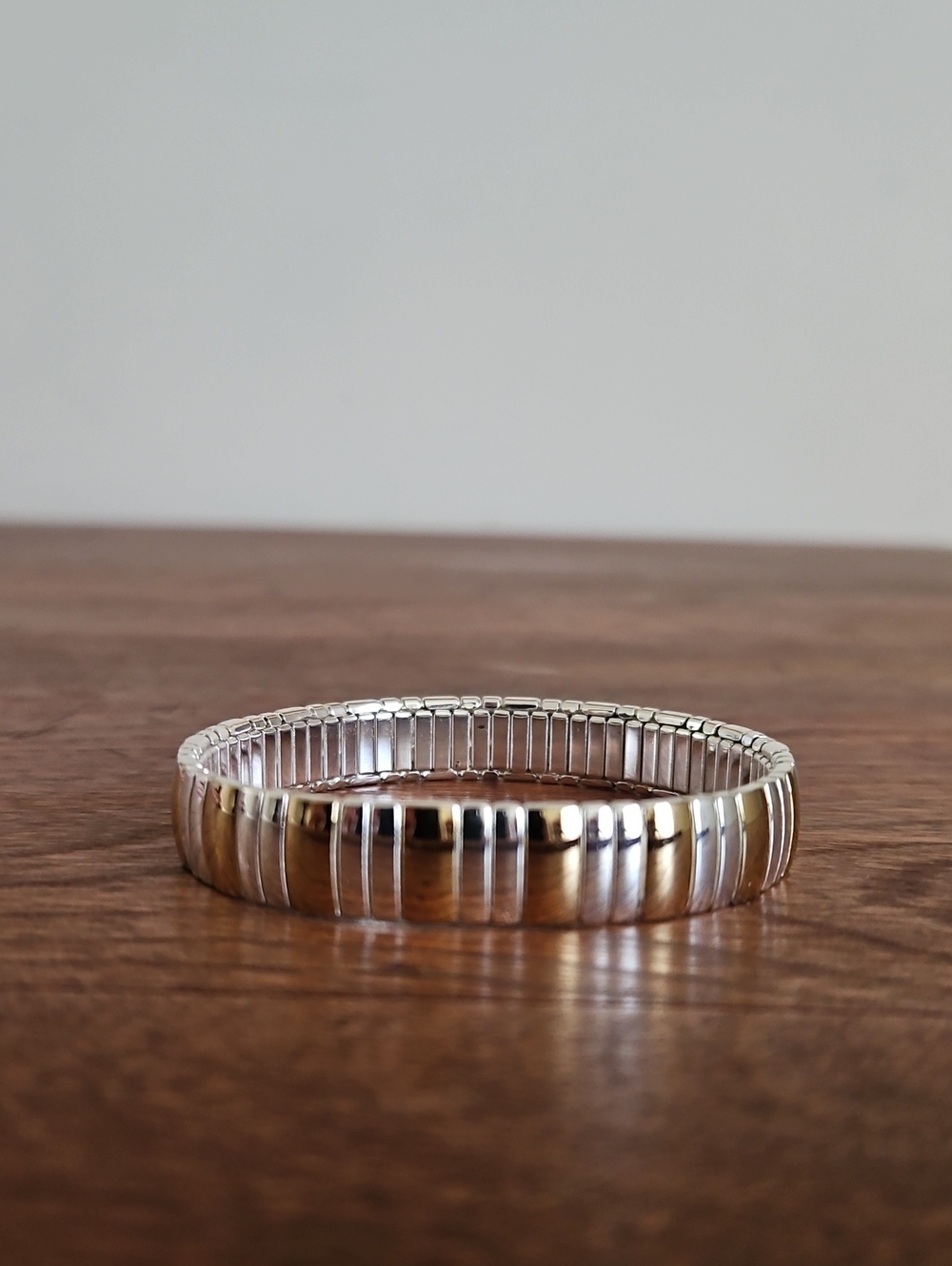 Silver-tone And Gold-tone Stretch Bracelet